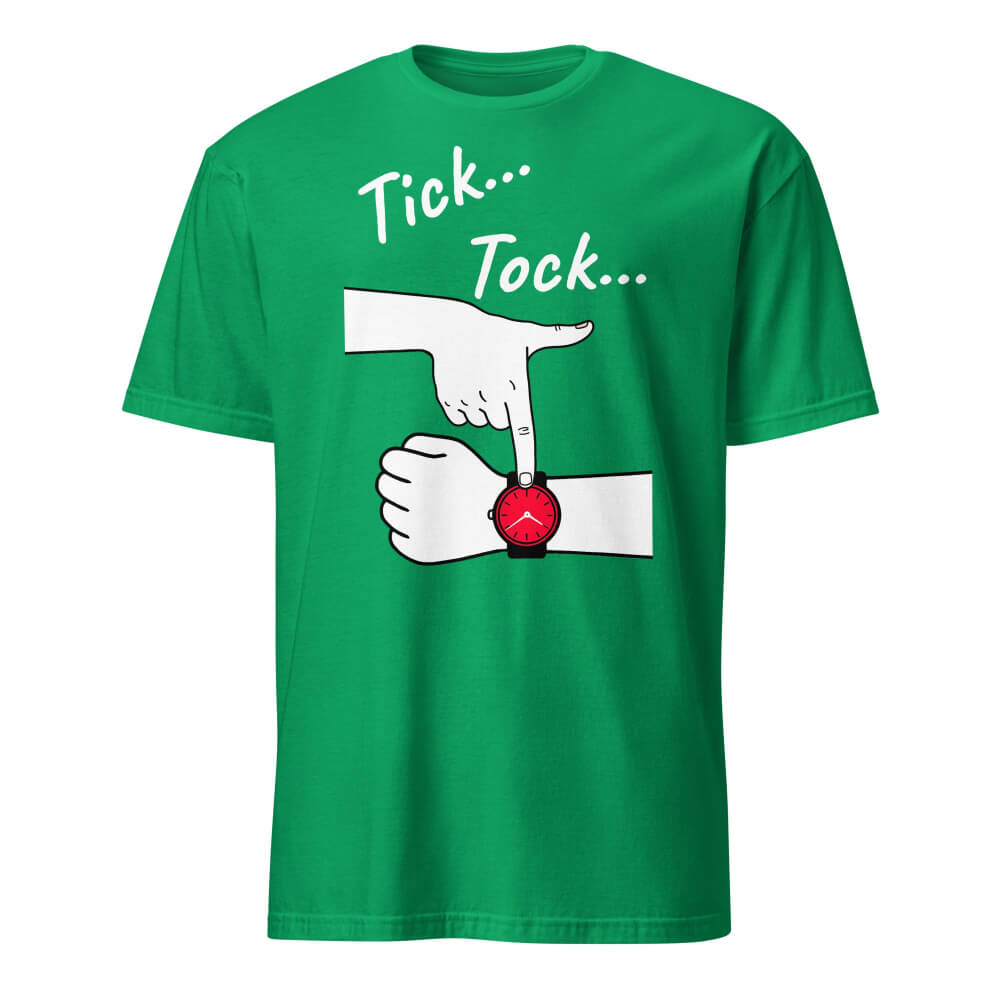 Sovereign Emblem "Impatient "Tick Tock" Tee" in Kelly Green