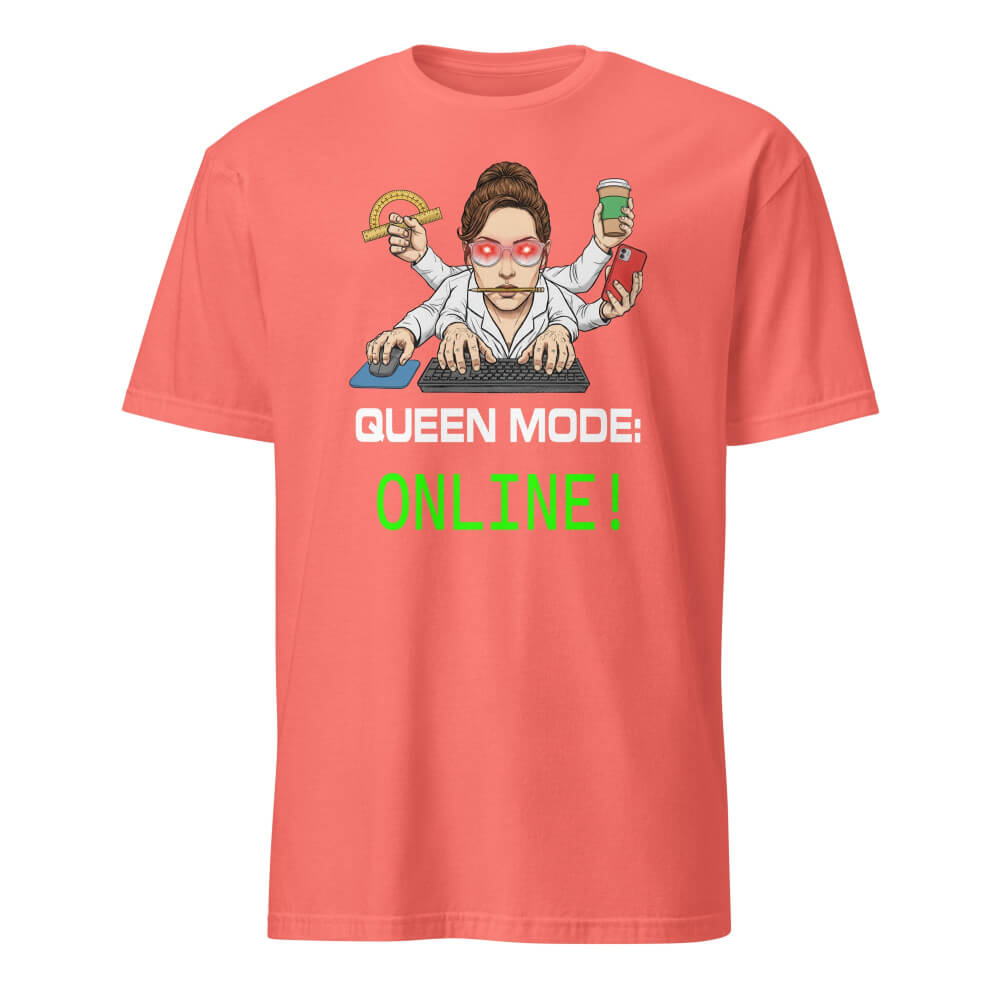 Sovereign Emblem "Queen Mode Online Tee" in Carnelian Orange