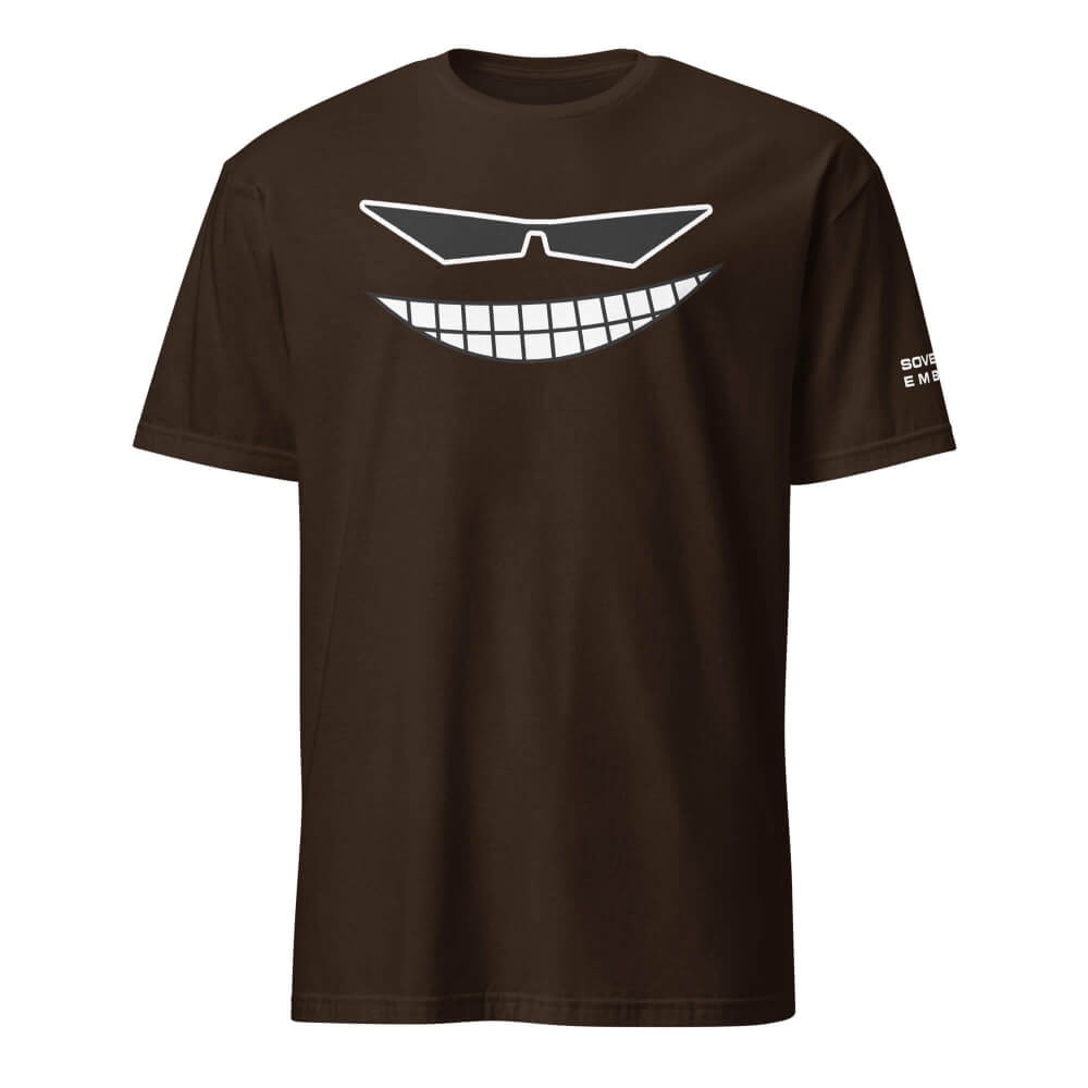Sovereign Emblem "Sovereign Grin Tee" in Espresso Brown.