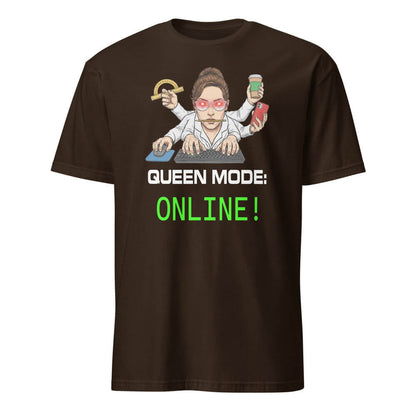 Sovereign Emblem "Queen Mode Online Tee" in Espresso Brown