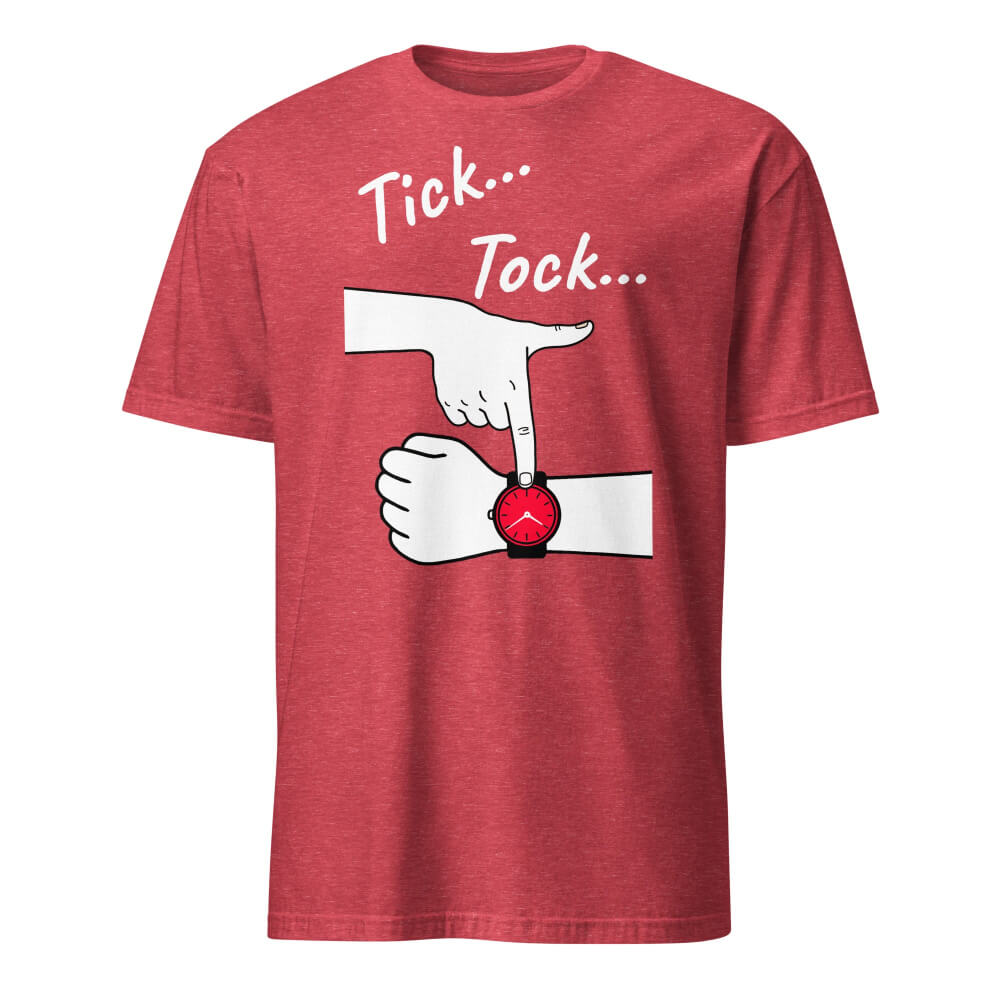 Sovereign Emblem "Impatient "Tick Tock" Tee" in Vintage Red Heather