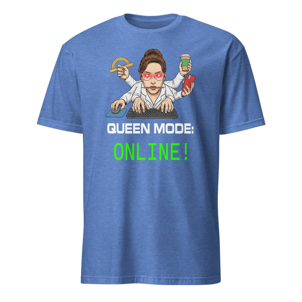 Sovereign Emblem "Queen Mode Online Tee" in Royal Blue Heather