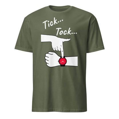 Sovereign Emblem "Impatient "Tick Tock" Tee" in Army Green