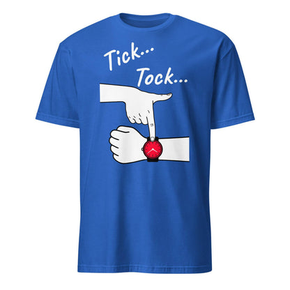 Sovereign Emblem "Impatient "Tick Tock" Tee" in Royal Blue