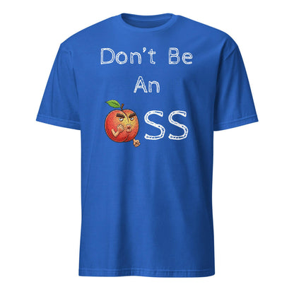Sovereign Emblem "Don't Be An 🍑" t-shirt in Royal Blue.