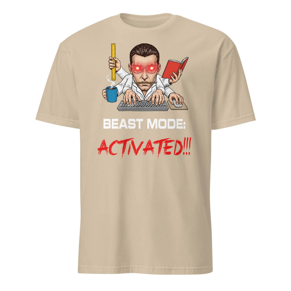 Sovereign Emblem "Beast Mode Tee" in Beige.